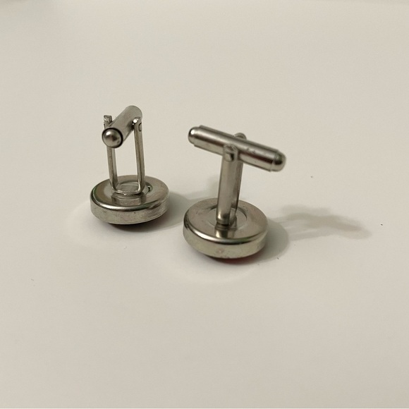 Vintage Lot of 7 Cufflinks Fabric Assorted Colours - Picture 15 of 16